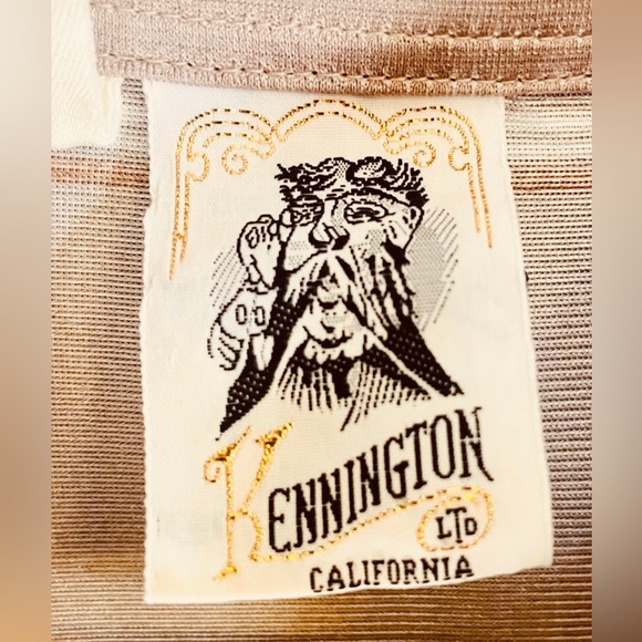 Vtg 60s 70s Disco Shirt Polyester Dagger Collar Kennington LTD Mens Large Brown - Picture 10 of 10